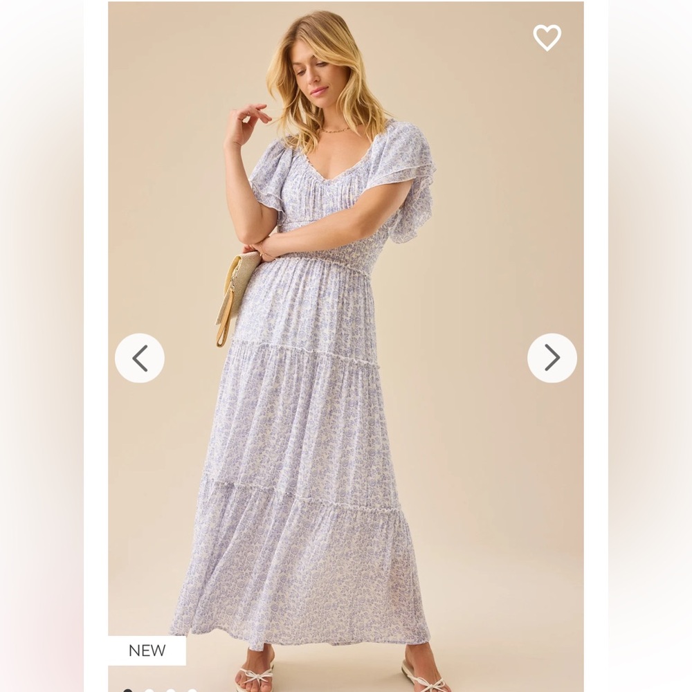 Altar'd State Light Blue Floral Maxi Dress
